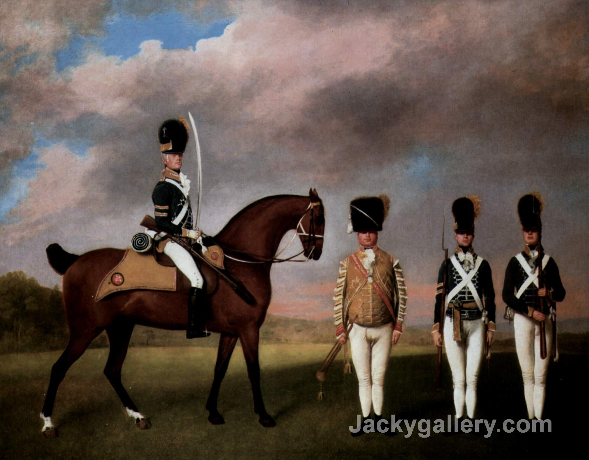 Soldiers Of The 10th Dragoon Regiment by George Stubbs paintings reproduction - Click Image to Close